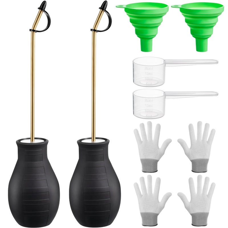 Qualirey Diatomaceous Earth Powder Duster Garden Powder Applicator Dispenser with Long Metal Tube Bulb Duster Sprayer Insect Duster for Home Powders for Organic Gardening Agricultural Supply